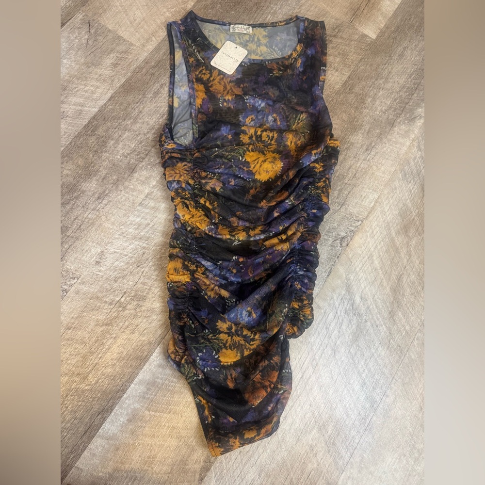 Free People Intimately, size SMALL bodysuit, sheer, thong NWT